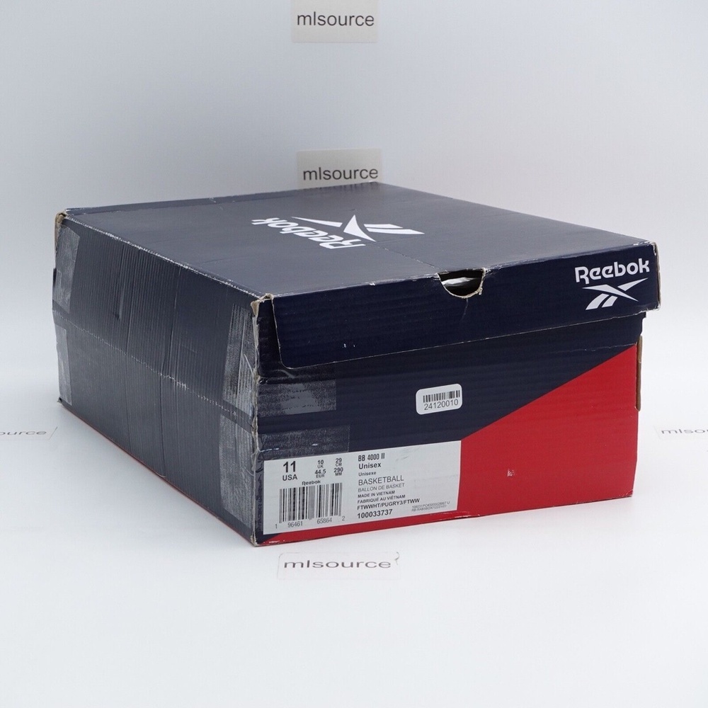 NEW Reebok BB 4000 II Leather Sneakers 100033737 Triple White - Picture 7 of 11
